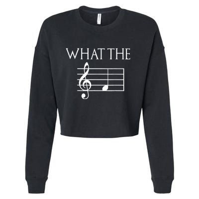 What The F Musical Note Cropped Pullover Crew