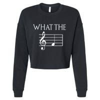 What The F Musical Note Cropped Pullover Crew