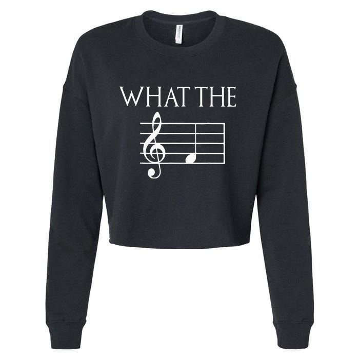 What The F Musical Note Cropped Pullover Crew