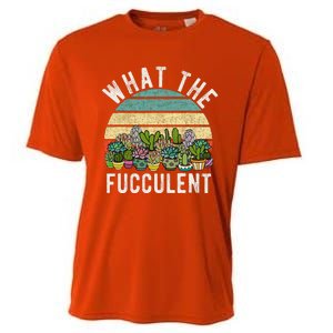 What The Fucculent Cactus Succulent Pun Gardening Fun Cooling Performance Crew T-Shirt