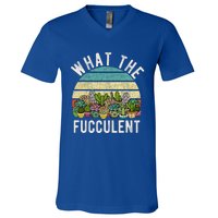 What The Fucculent Cactus Succulent Pun Gardening Fun V-Neck T-Shirt