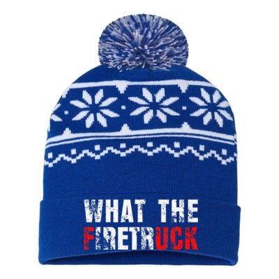 What The Firetruck Fireman Funny Firefighter USA-Made Snowflake Beanie