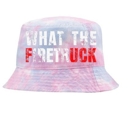 What The Firetruck Fireman Funny Firefighter Tie-Dyed Bucket Hat