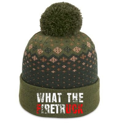 What The Firetruck Fireman Funny Firefighter The Baniff Cuffed Pom Beanie