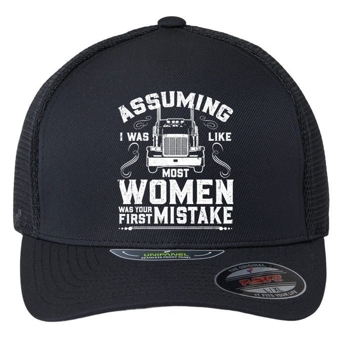 Woman Trucker Female Truck Driver Flexfit Unipanel Trucker Cap