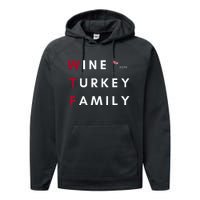 Wine Turkey Family Thanksgiving Performance Fleece Hoodie