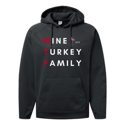 Wine Turkey Family Thanksgiving Performance Fleece Hoodie