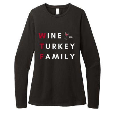 Wine Turkey Family Thanksgiving Womens CVC Long Sleeve Shirt