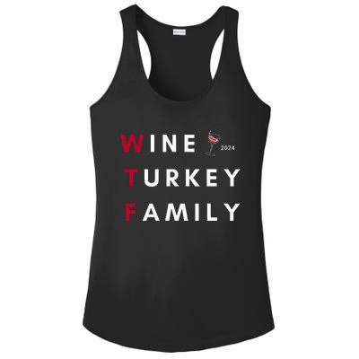 Wine Turkey Family Thanksgiving Ladies PosiCharge Competitor Racerback Tank