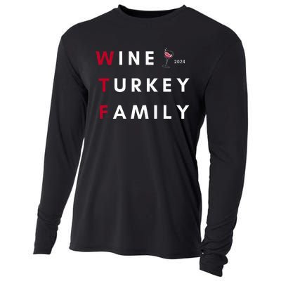 Wine Turkey Family Thanksgiving Cooling Performance Long Sleeve Crew