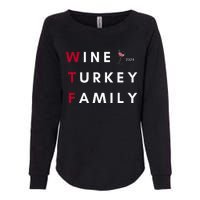 Wine Turkey Family Thanksgiving Womens California Wash Sweatshirt