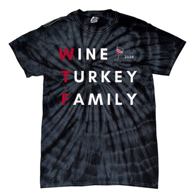 Wine Turkey Family Thanksgiving Tie-Dye T-Shirt