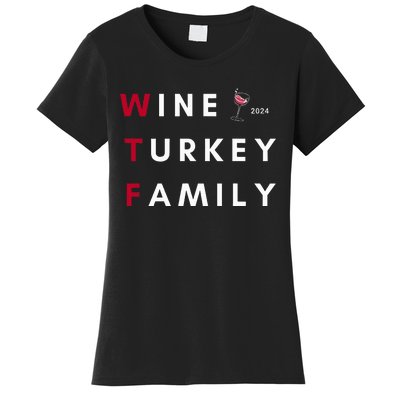 Wine Turkey Family Thanksgiving Women's T-Shirt