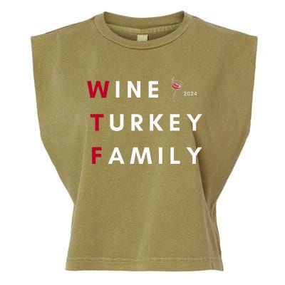 Wine Turkey Family Thanksgiving Garment-Dyed Women's Muscle Tee