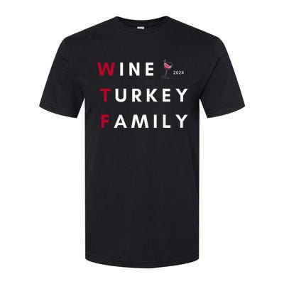 Wine Turkey Family Thanksgiving Softstyle CVC T-Shirt