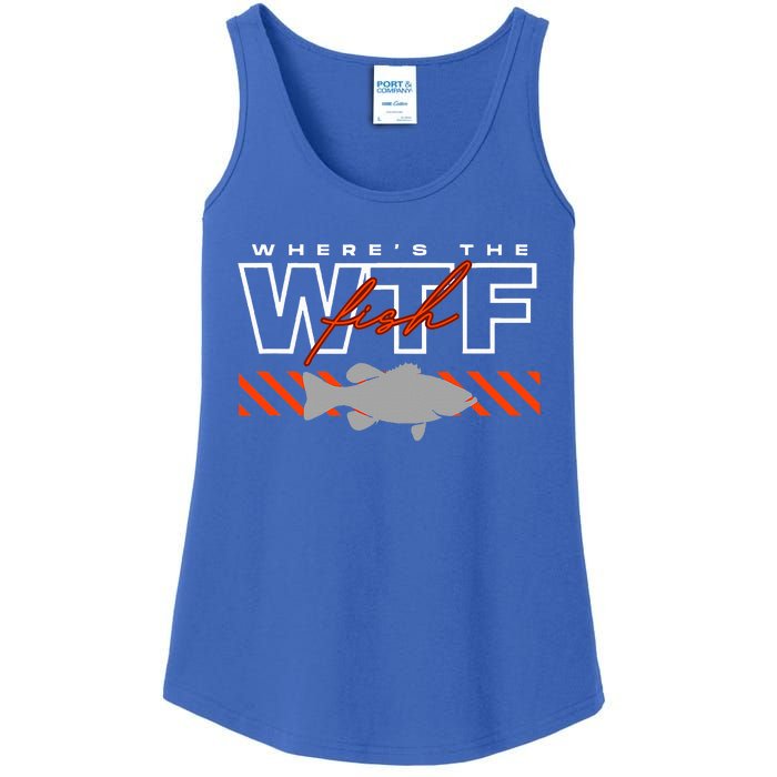 WhereS The Fish Wtf Funny Fishing Joke Ladies Essential Tank