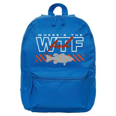 WhereS The Fish Wtf Funny Fishing Joke 16 in Basic Backpack