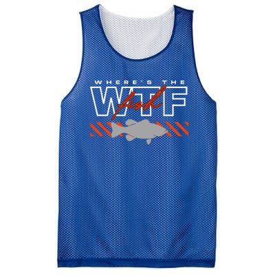 WhereS The Fish Wtf Funny Fishing Joke Mesh Reversible Basketball Jersey Tank