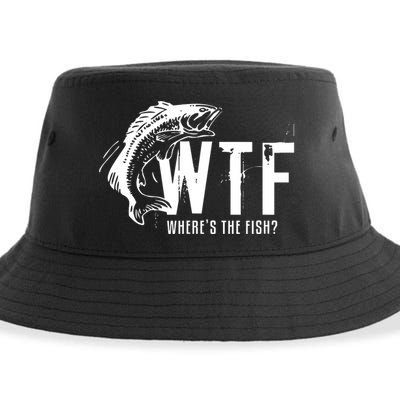 Wheres The Fish Wtf Meaning Funny Fishing Sustainable Bucket Hat