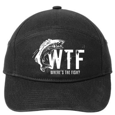 Wheres The Fish Wtf Meaning Funny Fishing 7-Panel Snapback Hat