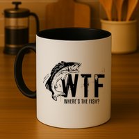 Wheres The Fish Wtf Meaning Funny Fishing Mug