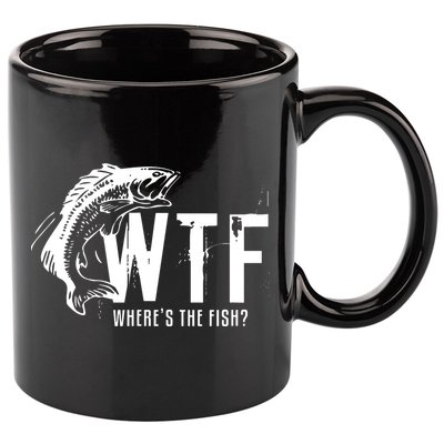 Wheres The Fish Wtf Meaning Funny Fishing 11oz C Handle Ceramic Mug