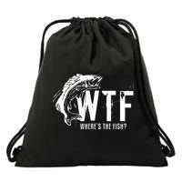 Wheres The Fish Wtf Meaning Funny Fishing Drawstring Bag