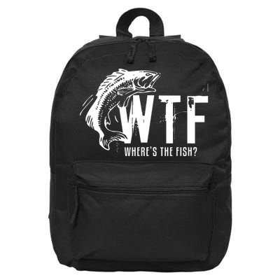 Wheres The Fish Wtf Meaning Funny Fishing 16 in Basic Backpack