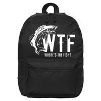 Wheres The Fish Wtf Meaning Funny Fishing 16 in Basic Backpack