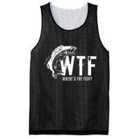 Wheres The Fish Wtf Meaning Funny Fishing Mesh Reversible Basketball Jersey Tank