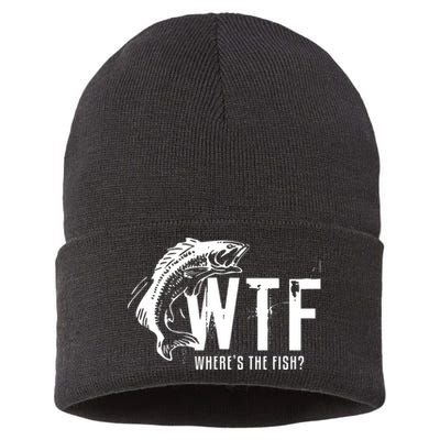 Wheres The Fish Wtf Meaning Funny Fishing Sustainable Knit Beanie