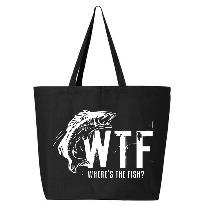 Wheres The Fish Wtf Meaning Funny Fishing 25L Jumbo Tote