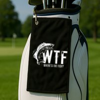 Wheres The Fish Wtf Meaning Funny Fishing Golf Towel