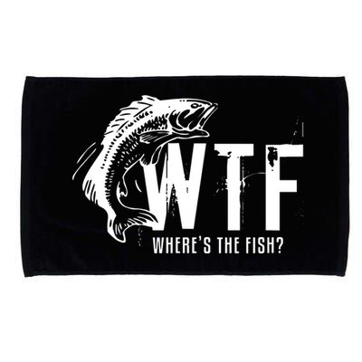 Wheres The Fish Wtf Meaning Funny Fishing Microfiber Hand Towel