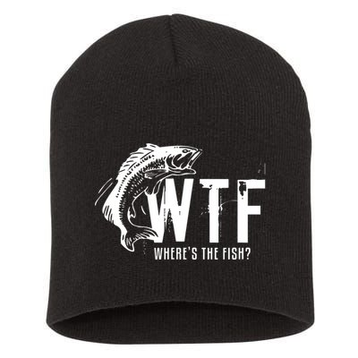 Wheres The Fish Wtf Meaning Funny Fishing Short Acrylic Beanie