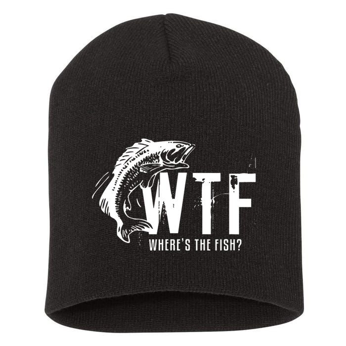 Wheres The Fish Wtf Meaning Funny Fishing Short Acrylic Beanie