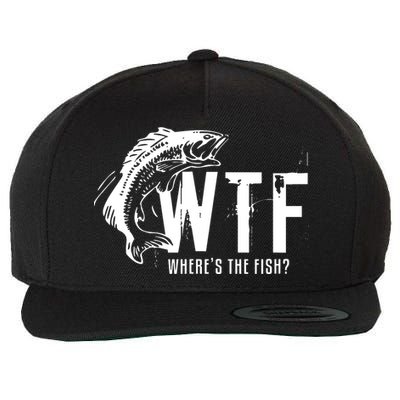 Wheres The Fish Wtf Meaning Funny Fishing Wool Snapback Cap