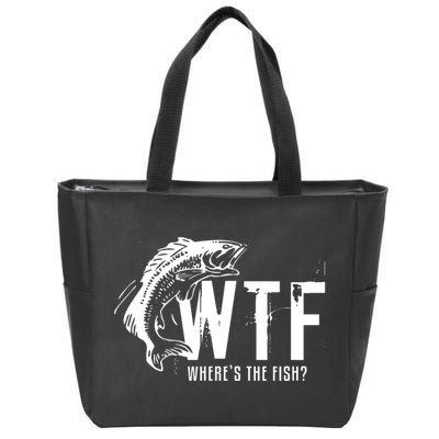 Wheres The Fish Wtf Meaning Funny Fishing Zip Tote Bag