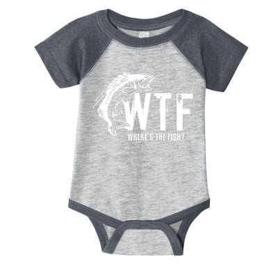Wheres The Fish Wtf Meaning Funny Fishing Infant Baby Jersey Bodysuit