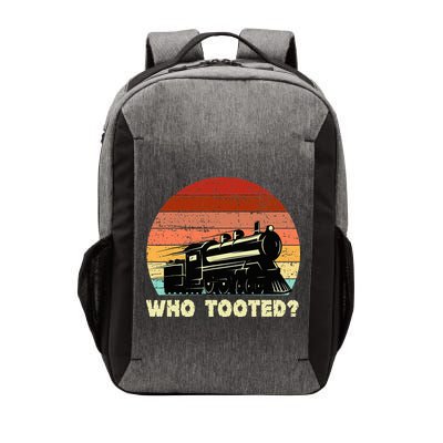 Who Tooted Funny Train Lovers & Railroad Retro Sunset Vector Backpack