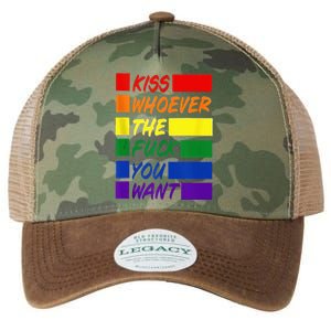 Whoever The Fuck You Want LGBTQ Rainbow Ally Pride Flag  Legacy Tie Dye Trucker Hat