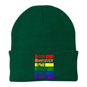 Whoever The Fuck You Want LGBTQ Rainbow Ally Pride Flag  Knit Cap Winter Beanie