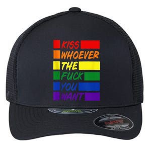 Whoever The Fuck You Want LGBTQ Rainbow Ally Pride Flag  Flexfit Unipanel Trucker Cap