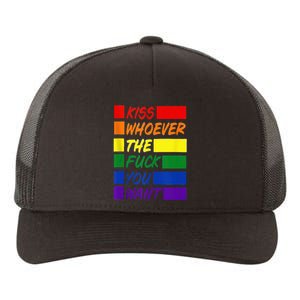 Whoever The Fuck You Want LGBTQ Rainbow Ally Pride Flag  Yupoong Adult 5-Panel Trucker Hat