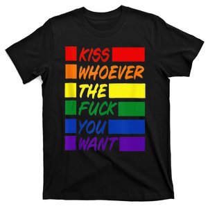 Whoever The Fuck You Want LGBTQ Rainbow Ally Pride Flag  T-Shirt