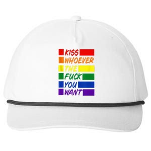 Whoever The Fuck You Want LGBTQ Rainbow Ally Pride Flag  Snapback Five-Panel Rope Hat