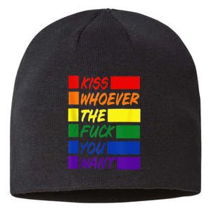 Whoever The Fuck You Want LGBTQ Rainbow Ally Pride Flag  Sustainable Beanie