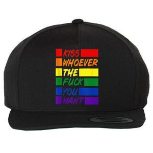 Whoever The Fuck You Want LGBTQ Rainbow Ally Pride Flag  Wool Snapback Cap