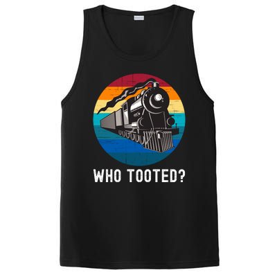 Who Tooted Funny Train Lovers Funny Locomotive & Railroad PosiCharge Competitor Tank