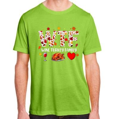 Wine Turkey Family Funny Thanksgiving Day Adult ChromaSoft Performance T-Shirt